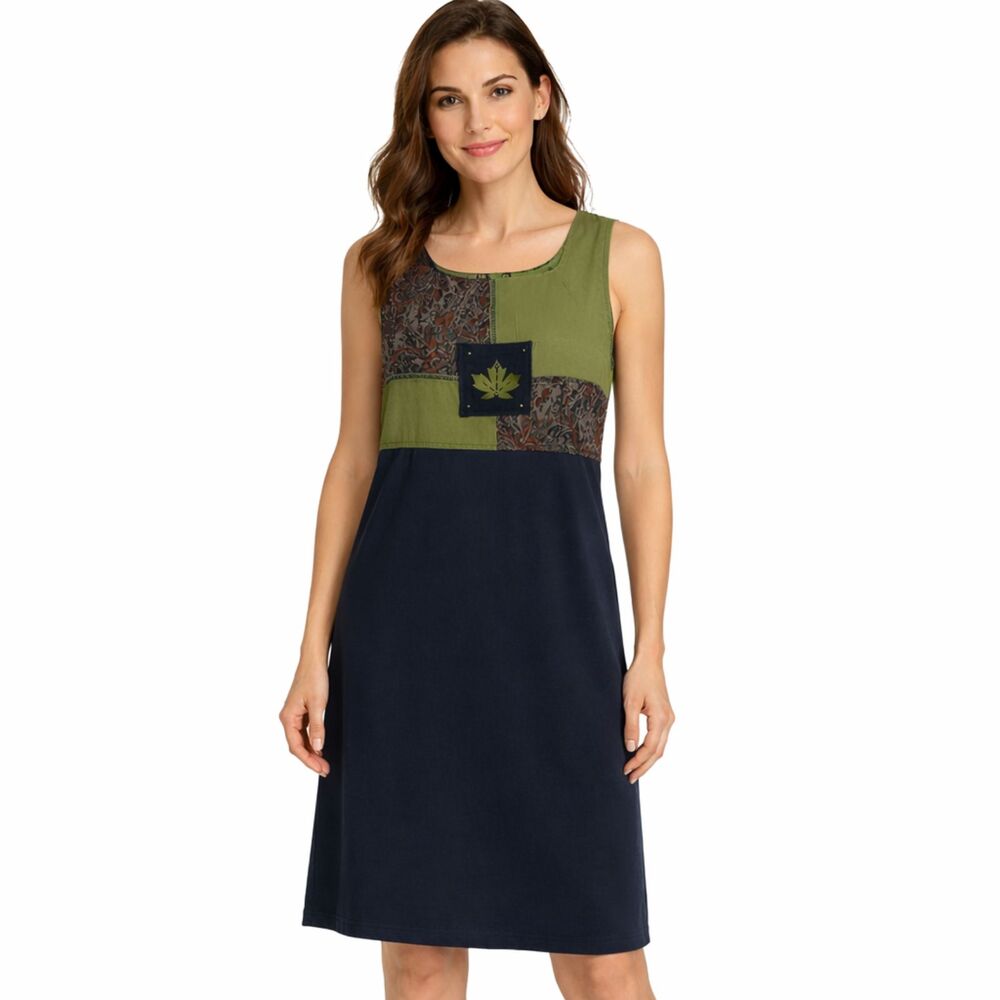 Nina Piccalino Fall Dress Medium Maple Leaf Autumn 90's